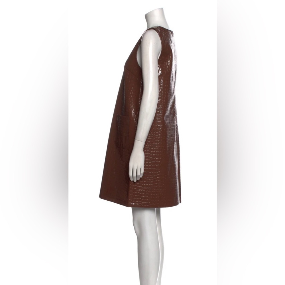 Halogen x Atlantic-Pacific Mini Dress Pockets Crocodile Print Small New Lining - Picture 2 of 7